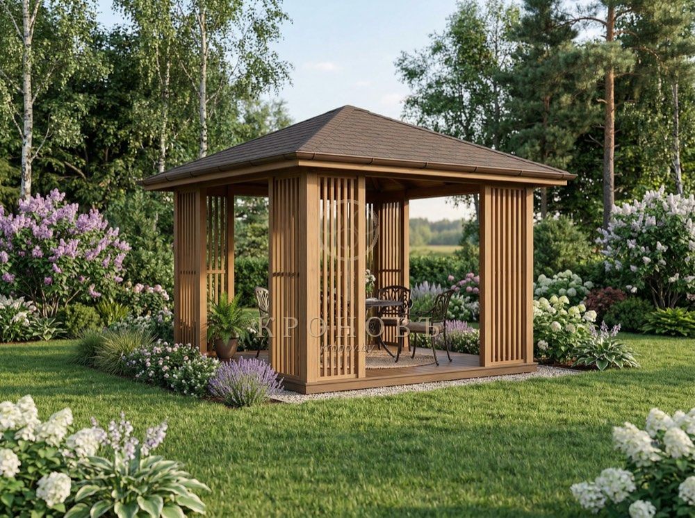 Беседка КРОНОВЪ — у дома, вид сверху