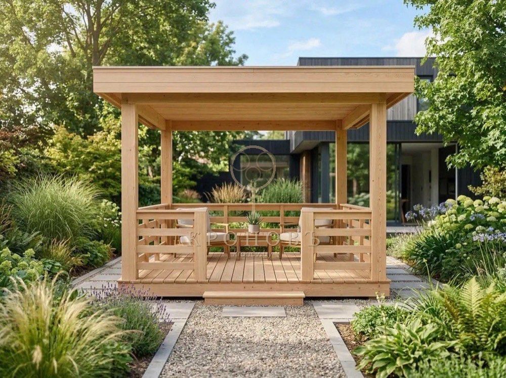 Беседка КРОНОВЪ — на реальном участке