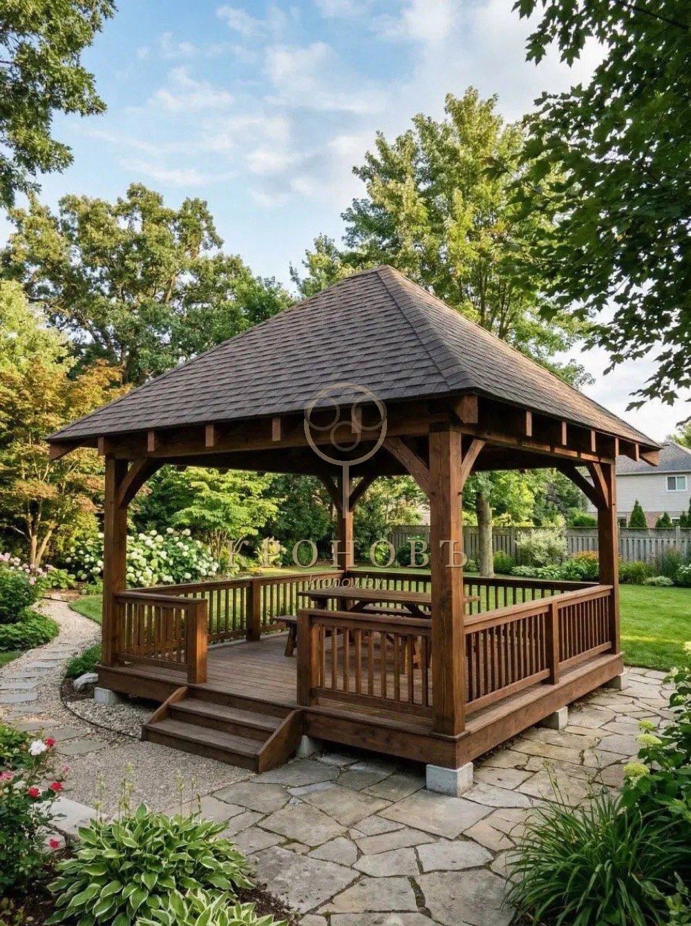 Беседка КРОНОВЪ — в ландшафте